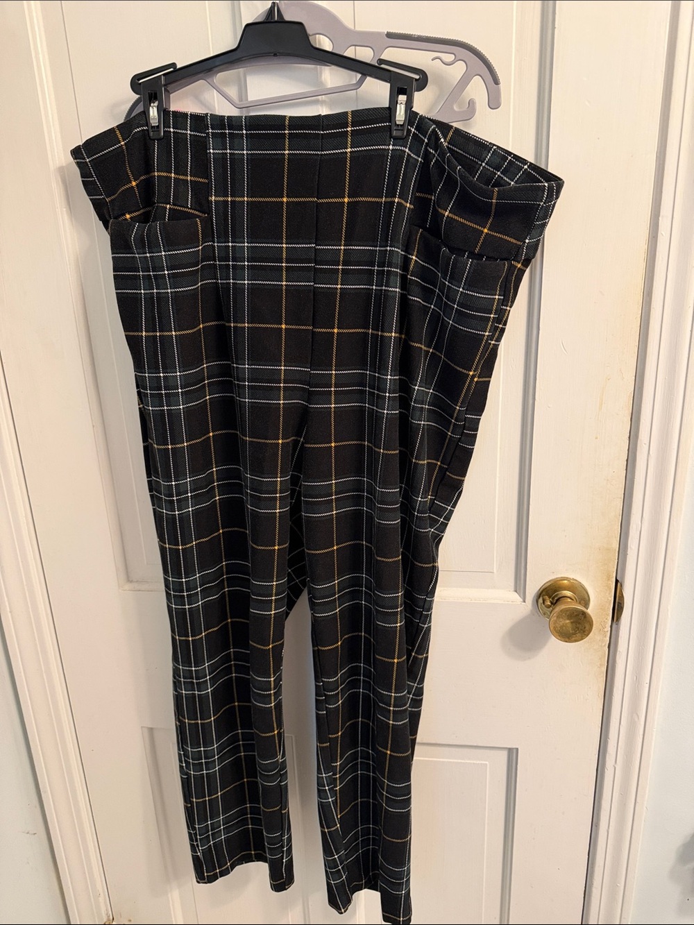 torrid Black Plaid ponte Trousers with Windowpane Lines